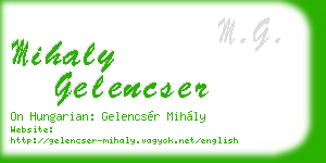 mihaly gelencser business card