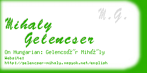 mihaly gelencser business card
